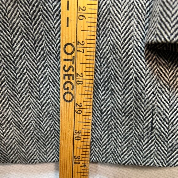 Hil & Archer Mens Wool Herringbone Blazer Coat Jacket 44R Gray Formal Classic - Picture 9 of 13